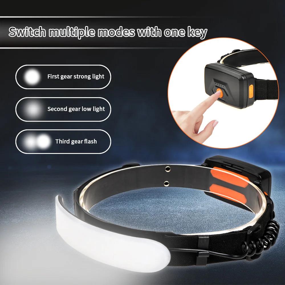 1500LM High Power LED Headlamp COB Head Flashlight With 7500Mah Built-in Battery USB Rechargeable Fishing Camping Lantern Torch