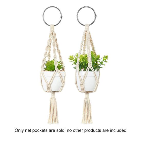2Pcs Beautiful Fine Texture Plant Hanger Good Woven Handmade Cotton Flowerpot Hanger for Home