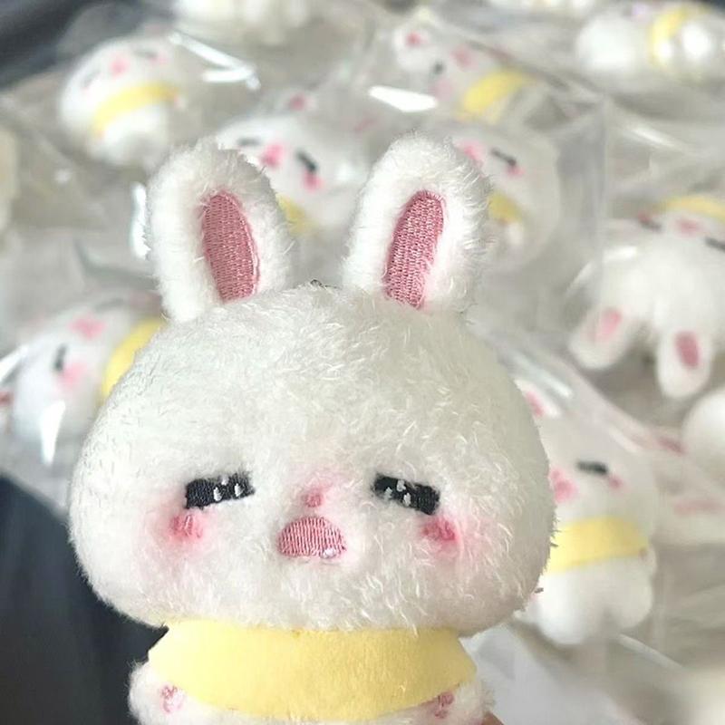Rabbit Plush Toy Keychain Cartoon Bunny Soft Stuffed Doll Pendant Car Key Ring Backpack Bag Decor Kid Gift