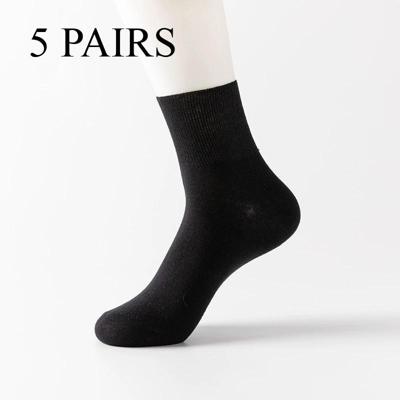 5 Pairs of Women'S Diabetic Socks, Non-Binding, Seamless Toe, Reinforced Heel, Knit Fabric with Cotton, Polyester, Spandex - Comfortable & Stretchable