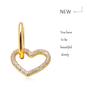 18K Gold-Plated Heart-Shaped Zircon Stud Earrings - European & American Fashion
