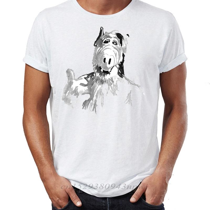 Hip Hop Men Tshirts Alf Life Form Melmac Awesome Artwork Drawing Printed Street Guys Tees Swag 100 Cotton Camiseta