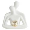 Ceramic Couple Figurine Creative Heart-shaped Human Sculpture Black and White Decorative Figure Room and Office Decoration Gift