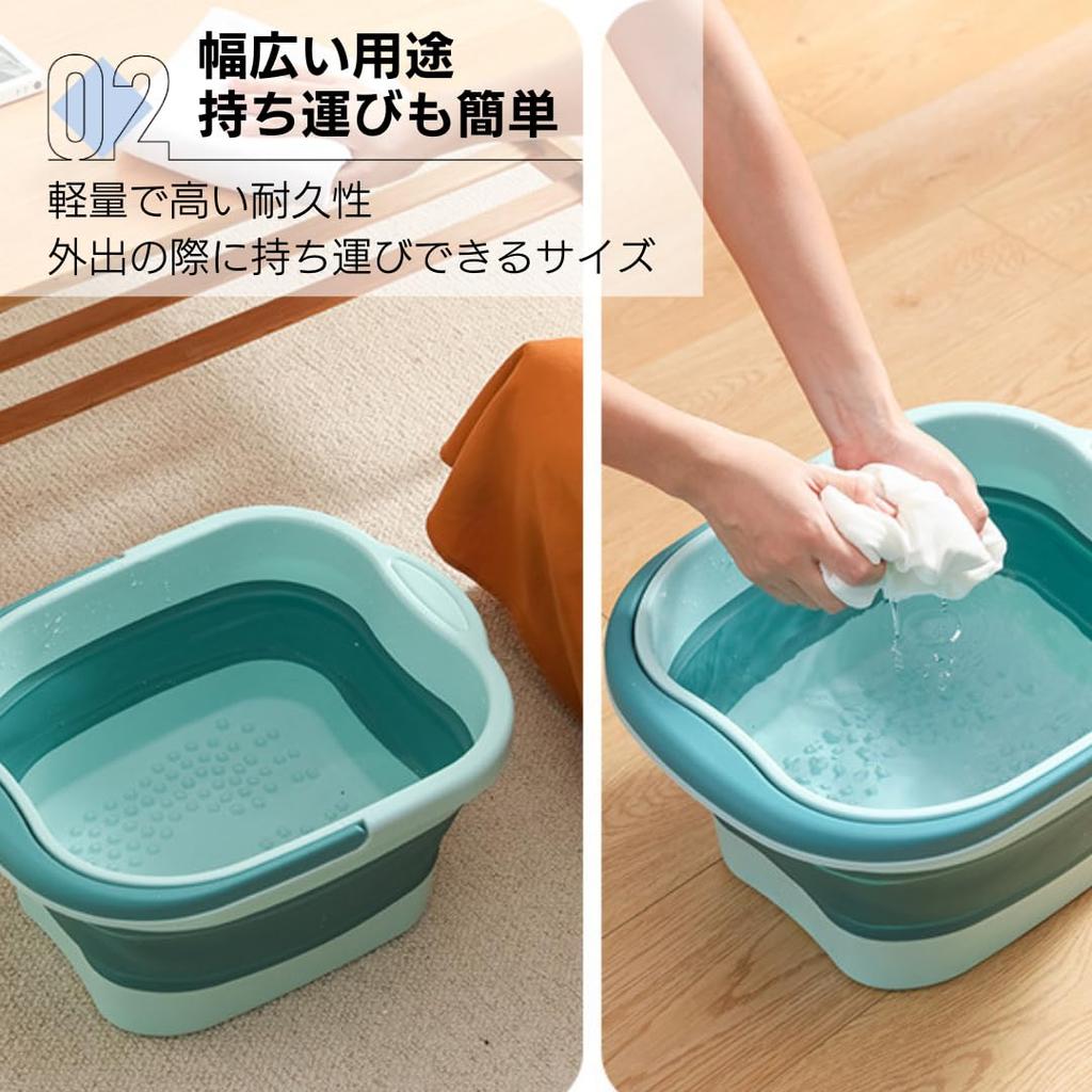 Asdays Foot Bath Folding Bucket Foot Bath Bucket Folding Lightweight Outdoor 13 Liters (Gray)