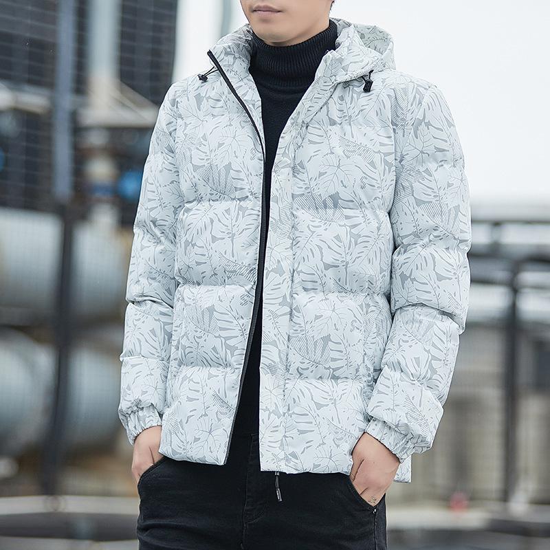 Maple Leaf Men's Padded Clothing Autumn and Winter Large Size Hooded Padded Clothing Padded Jacket Warm Casual Jacket Men's Clothing