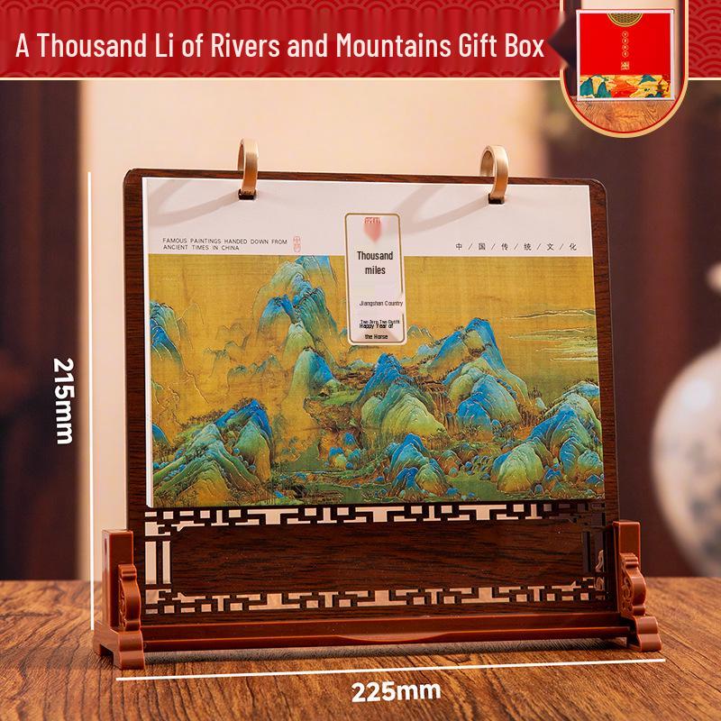 

Luxury Wooden Desk Calendar Gift Set: Customizable 2026 Year of the Horse with Logo for Clients