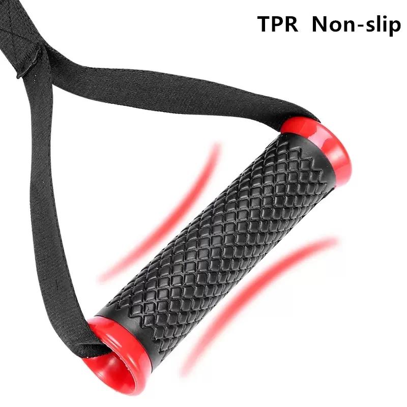 Multifunction Gym Resistance Bands Handles Anti-slip Grip Strong Nylon Webbing Fitness Grip Puller Handle Gantry Accessories
