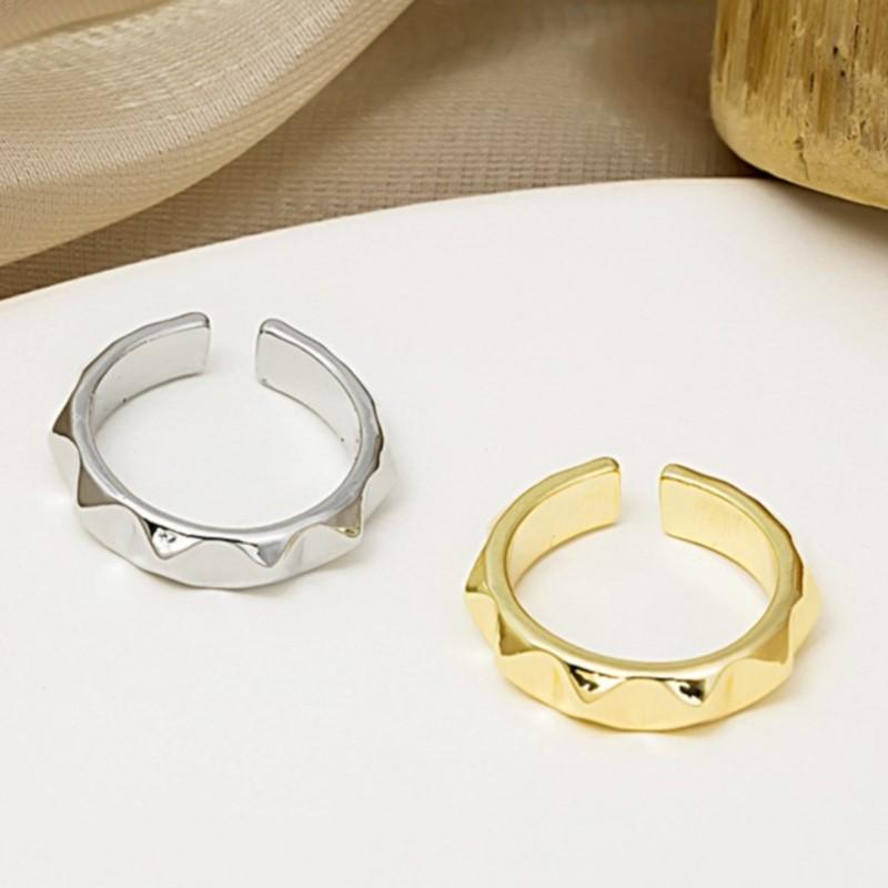 Silver Geometric Rhombus Rings for Women Men Geometric Retro Engagement Open Finger Ring Party Jewelry Anillos