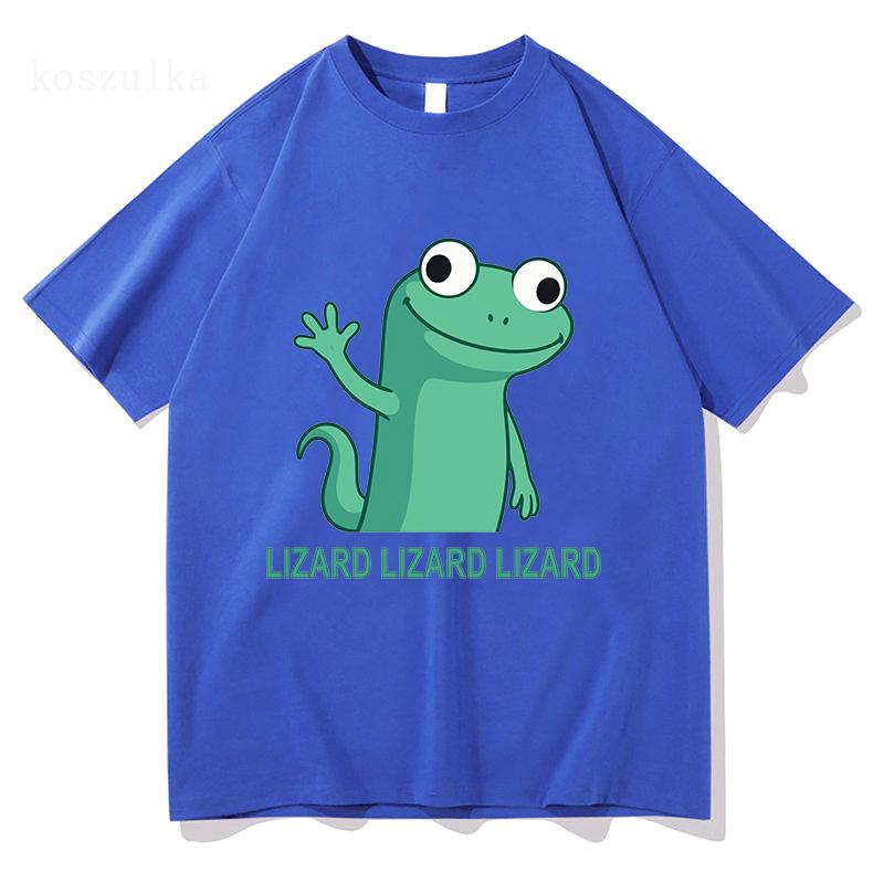 Funny Lizard Meme T Shirt 2025 Fashion UnisexWomen Aesthetic Tshirt Unisex High Quality Streetwear Kawaii 100 Cotton Tees Shirts