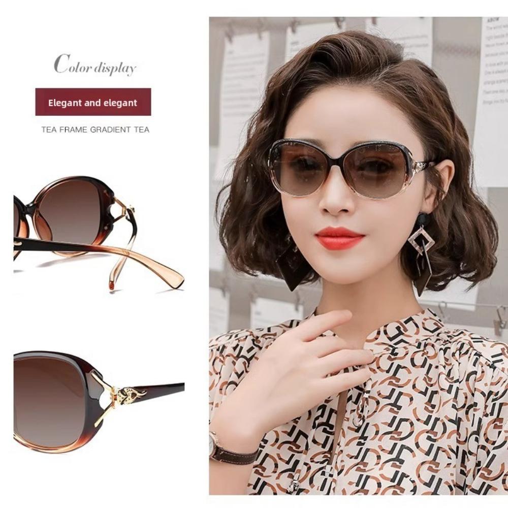 New Sunscreen Glasses Women's Sunglasses Round Face Sunglasses Sunglasses Women's UV Protection Large Frame Square Face Frame