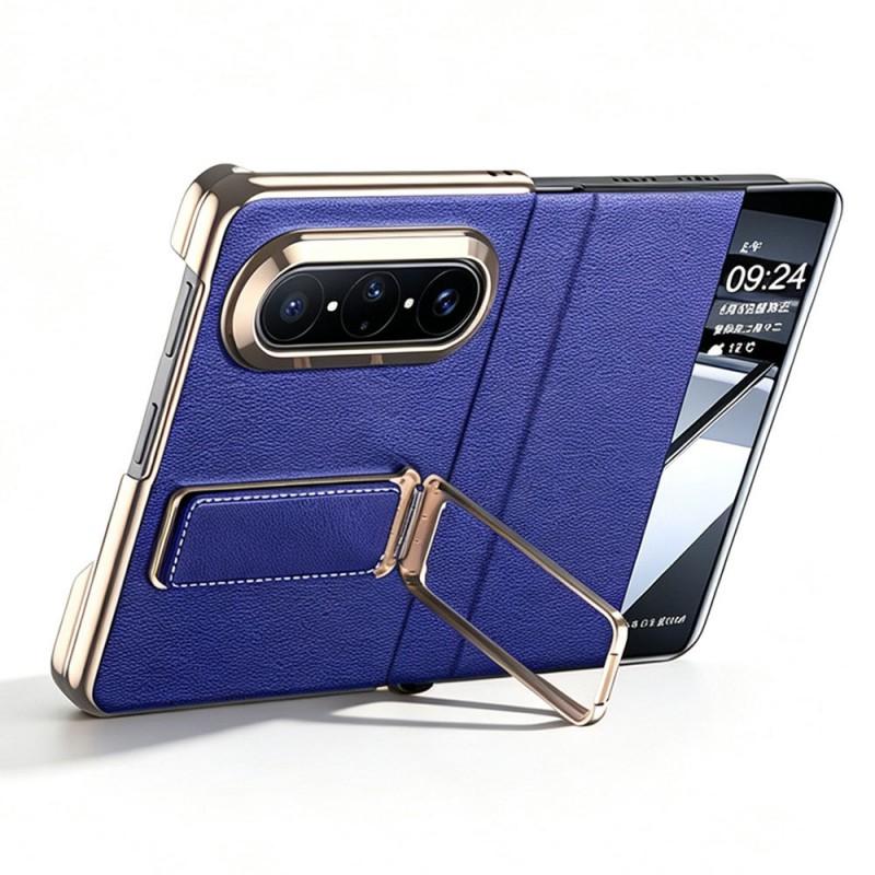 Premium Echte Leder Handyhülle Mit Rotierendem Ständer Magnetisches Transparentes Fenster Pura X Max