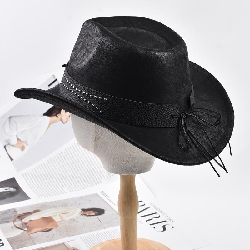 Western Stil Cowboyhut für Männer Frauen Vintage Aufgerollte Krempe Gentleman Jazzhüte Outdoor Reisen Cowgirl Hüte