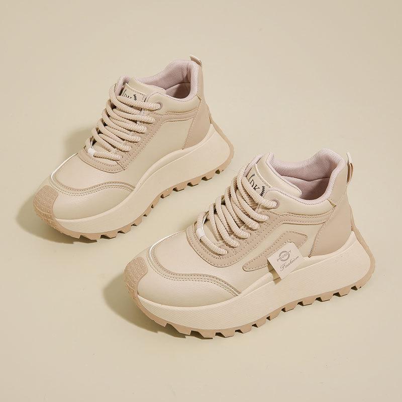 

Повседневная спортивная обувь увеличивает маленькие высокие кроссовки весна 2025 новая универсальная супер огненная платформа кроссовки папы женские 40 хаки