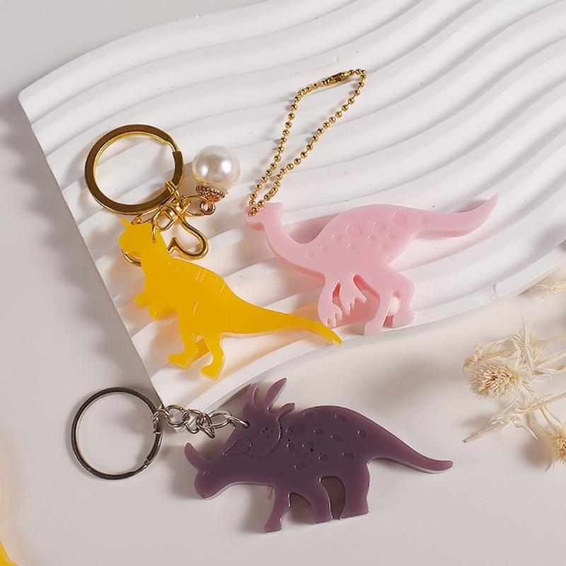 Mini Dinosaur Silicone Mold for DIY Keychain Jewelry Making Super Glossy Epoxy Mould Handmade Resin Keychain Mold