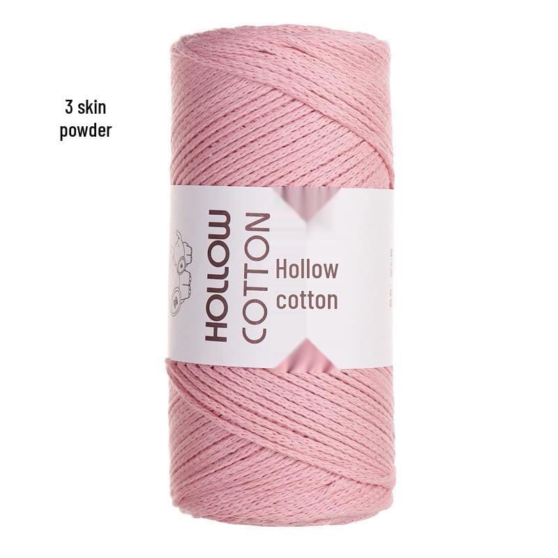 2mm Hollow Pure Cotton Scarf & Bag Yarn for DIY Crochet and Handwoven Projects