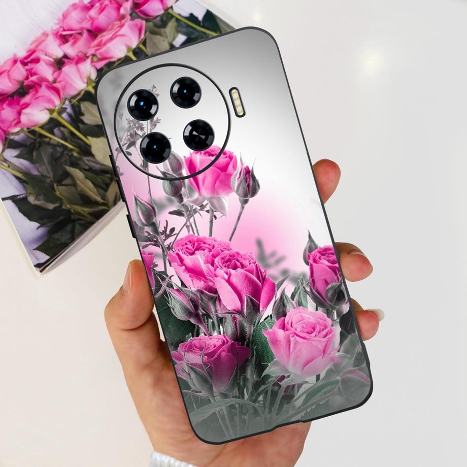 

For Spark 20 Pro+ Soft Silicone Coque Fundas For Tecno Spark 20 Pro Plus Cute Colorful Painting Rose Flower Clear Bumper Shell Spark 20 Pro Plus