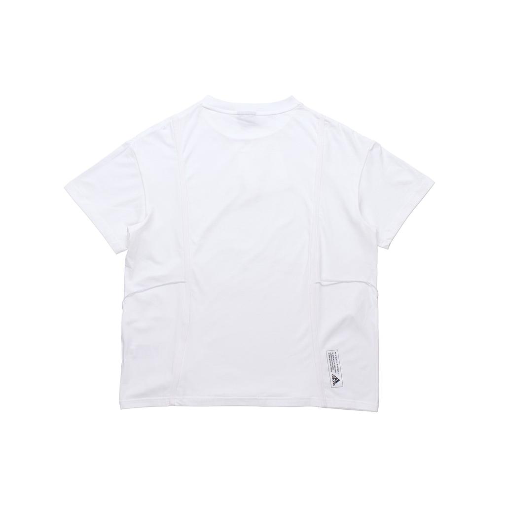 Adidas Tech Tee Ribbon Drawstring Short Sleeve Athletic T-Shirt Women Tops White GP0593