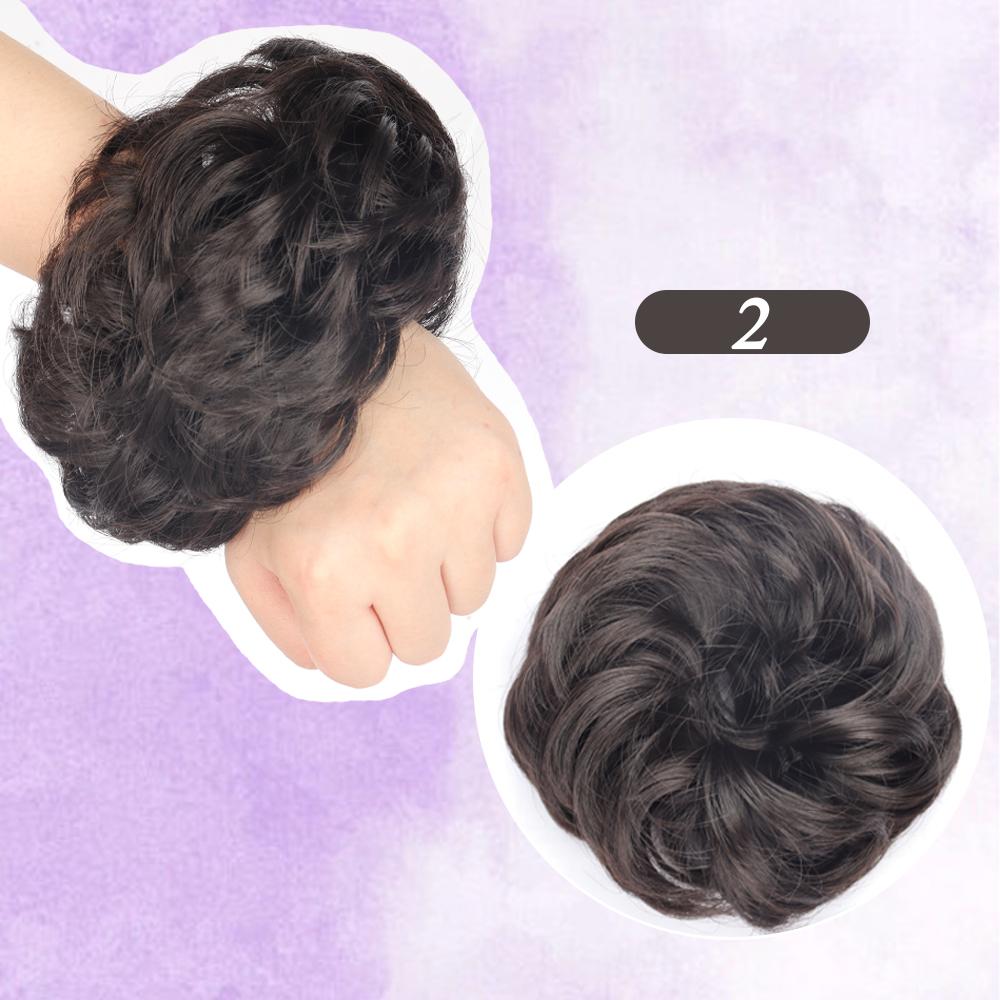 Synthetische Mode lockiger unordentlicher Chignon-Haarknoten Haarschmuck elastische Faser Haarteil Chignon für Frauen Hochzeitsfeier den täglichen Gebrauch