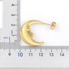 Nidin Ins Hot Sale Simple Fashion Versatile Cosmic Star Series Moon Shape Earrings Gold Plated Ear Jewelry Accessories Gifts