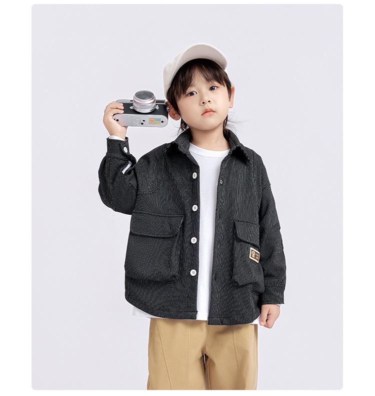 Boys' Stylish Long-Sleeve Turn-Down Collar Shirt - 2025 Spring/Autumn Collection