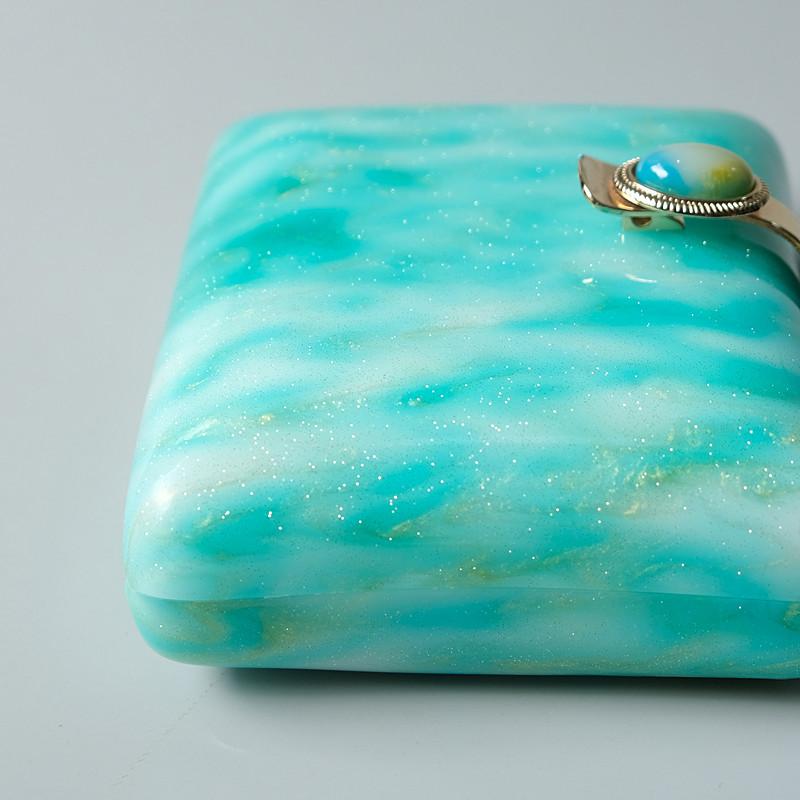 Νέες μοντέρνες τσάντες μόδας γυναικείες τσάντες μπλε πούλιες ακρυλικό πολυτελές πάρτι βραδινή τσάντα Γυναικεία casual Cute Box τσαντάκι συμπλέκτη