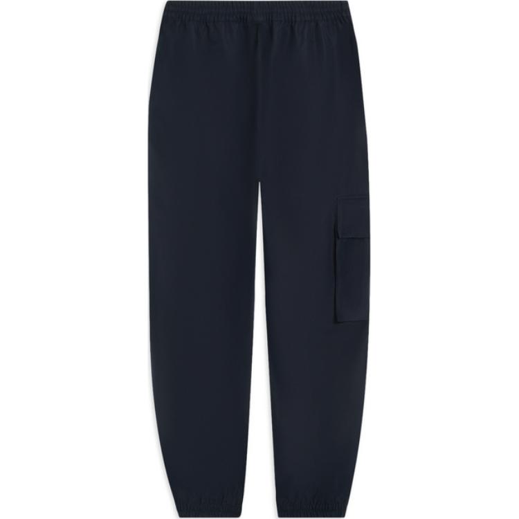 Li Ning Sports Lifestyle Series Loose Mid Waist Comfortable Sports Drawstring Casual Pants Men bottoms Black AKXS847-2