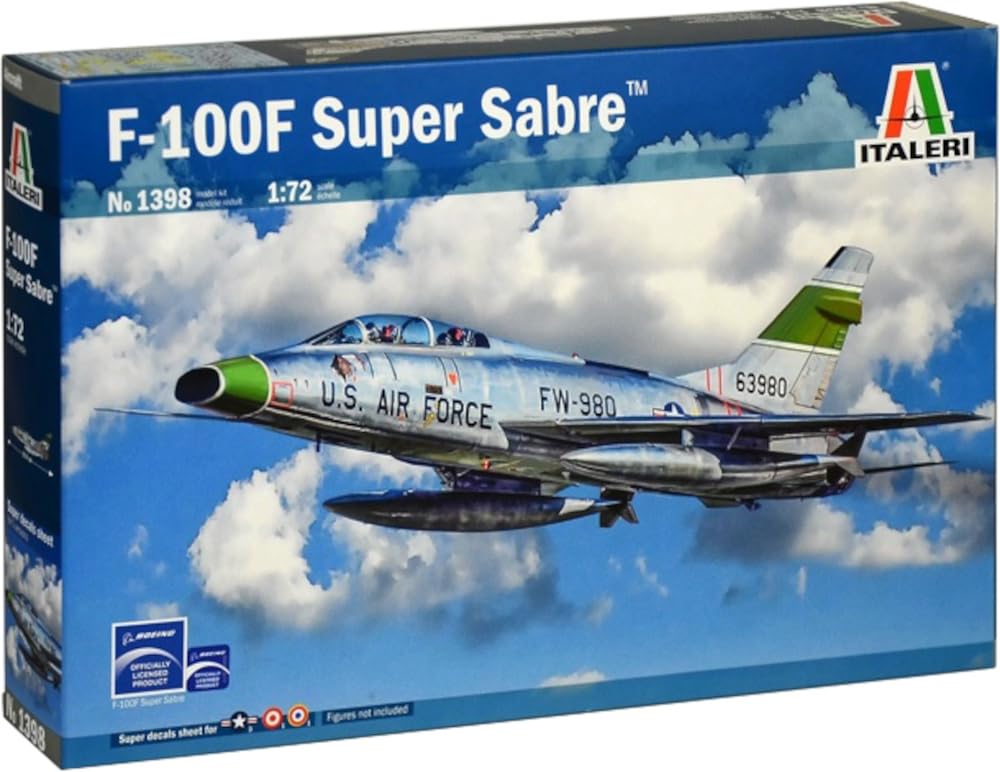

Platz Italeri Scale American Super Sabre Plastic Model Kit IT1398 1/72 F-100F (Airplane)