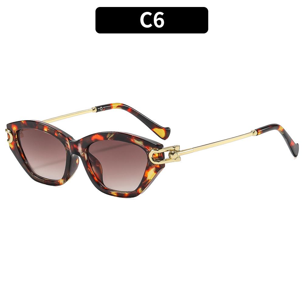 Vintage Sunglasses For Women Brand Designer Cat Eye Leisure Vacation Sun Glasses New Ladies Sunscreen UV400 Shades