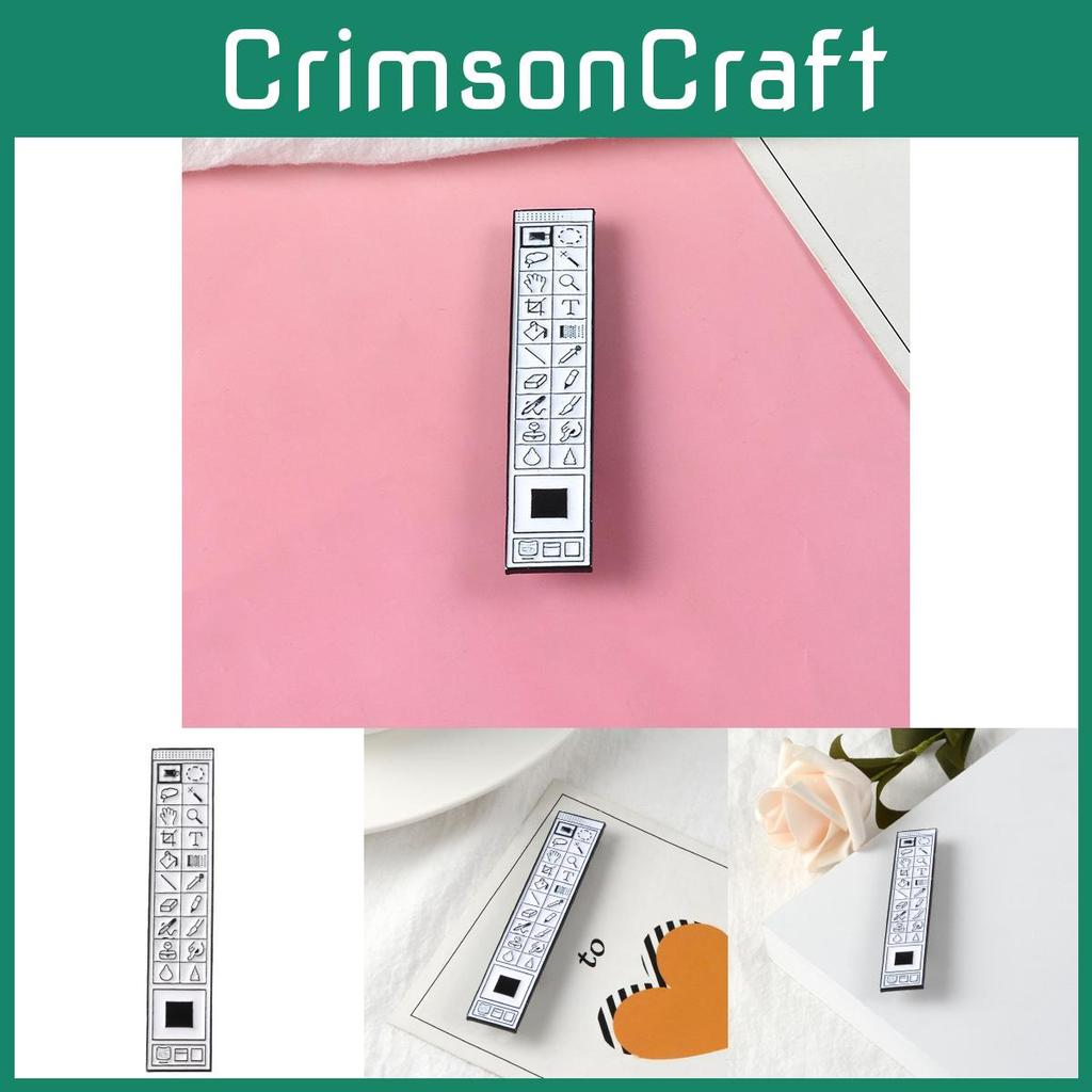 Creative Cartoon Ps Toolbar Design Brooch Geometric Icon Pin Unisex Accessory