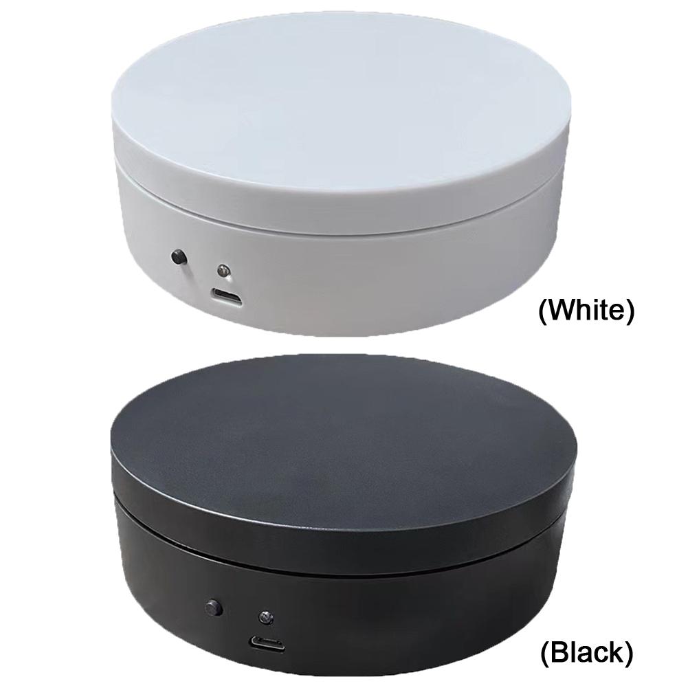 360 Degree Rotating Motorized Display Stand 12cm Automatic Revolving Platform USB Charging/Battery Operated for Live Video