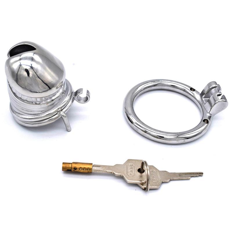 Stainless Steel Metal Chastity Lock CB Lock Cock Penis Cage Adult Sex Toys BDSM   Game Fetish Ball Stretcher Femdom Slave