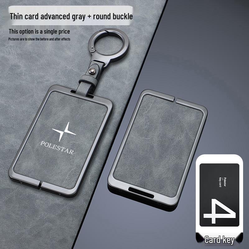 Polestar 4 Card Key Case Cover: Metal Shell with Buckle for Men and Women