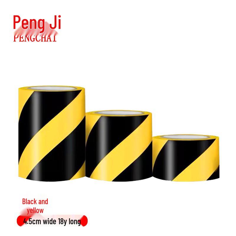 Black and Yellow PVC Hazard Warning Tape
