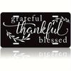 Gratitude Blessing Aluminum License Plate Elegant Leaf Design Black And White Holiday Decoration Suitable for Cars