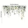 2D Watercolor Hanging Eucalyptus Leaves Backdrop Party Photo Background Cloth