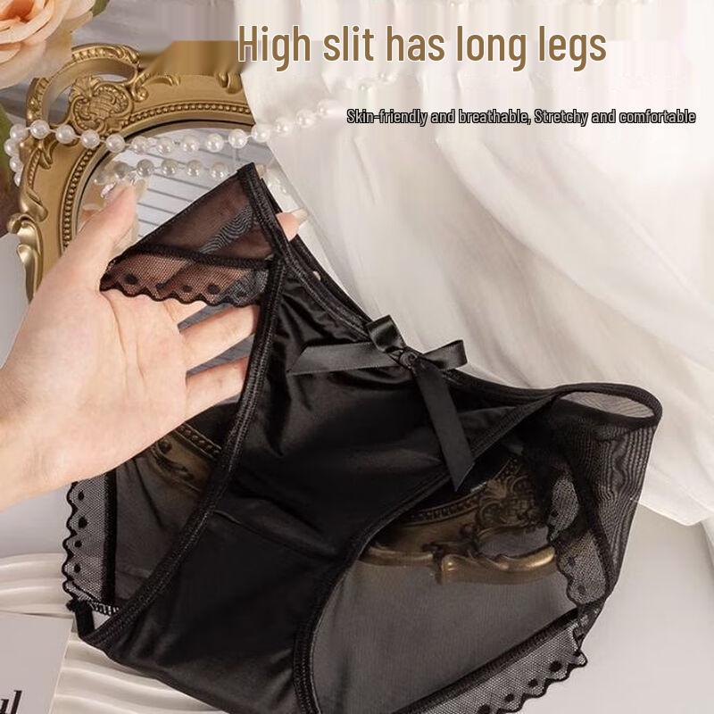 LANGSHA Women's Sensual Lace Breathable 3-Pack Underwear