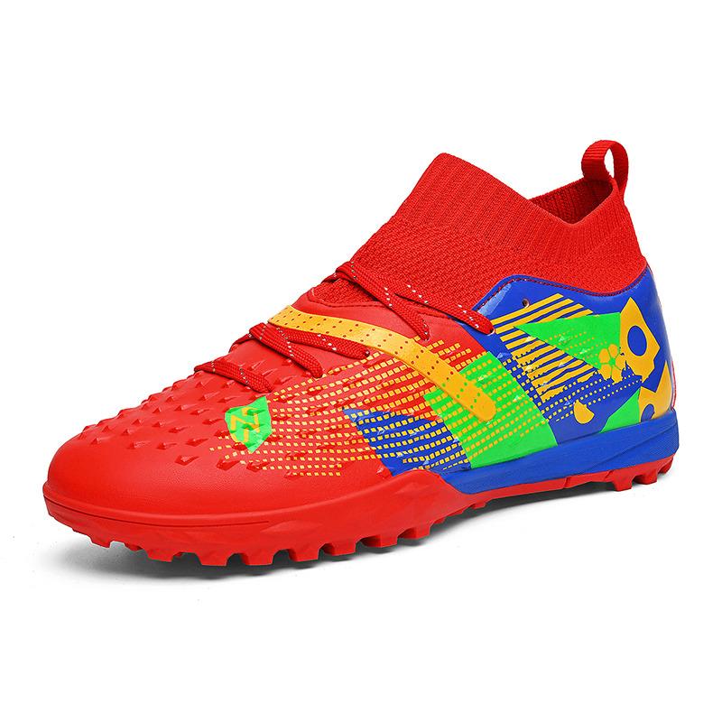 New Red Football Shoes Men Women Society Soccer Cleats Professional Training Shoes Outdoor Men's Artificial Grass Soccer Cleats