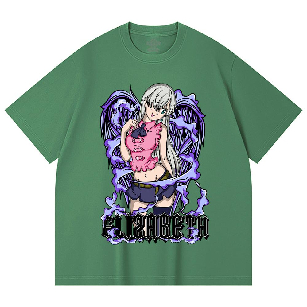 230 Gsm 100% Cotton Seven Deadly Sins V3 Elizabeth Print Unisex Heavy Cotton T Shirt