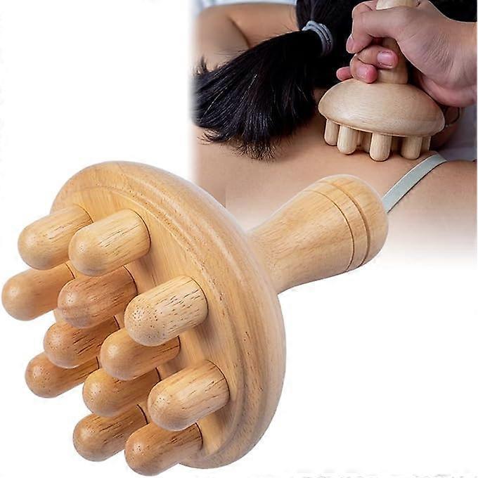 Wooden physiotherapy mushroom massage tool, wooden mushroom massager, cellulite lymphatic detoxification physiotherapy massage cup body shaping tool