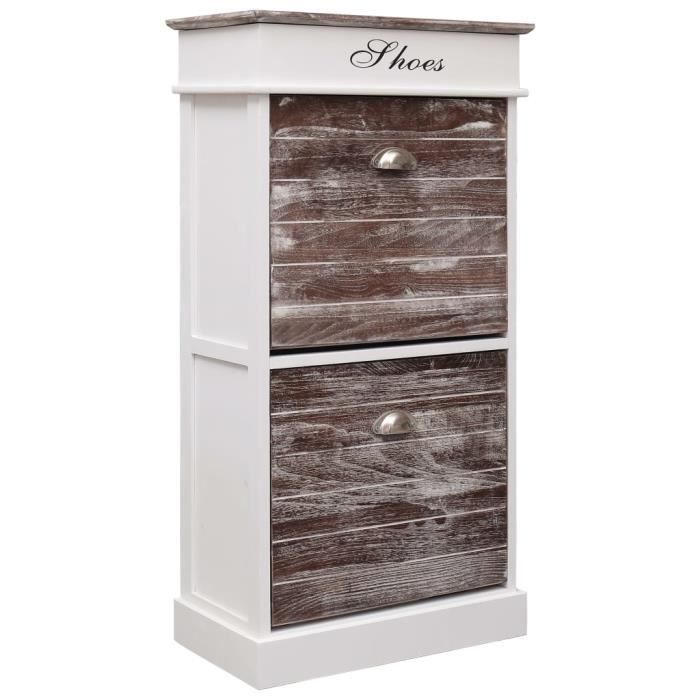 VidaXL Armoire à chaussures Marron 50 x 28 x 98 cm Bois de Paulownia