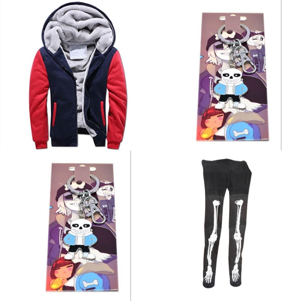 Undertale Sans Halloween Costume Hoodie Shorts Mask Socks Gloves Keychain**