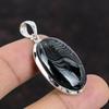 Psilomelane-Anhänger, Edelstein-Anhänger, 925er Sterlingsilber, Anhänger, Psilomelane-Schmuck, handgefertigter Damen-Anhänger, Naturstein-Anhänger für Mutter