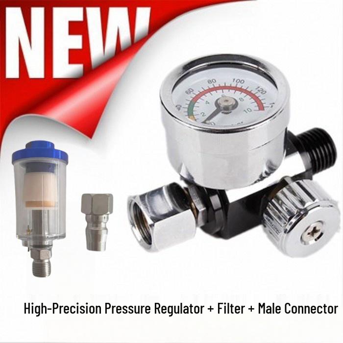 Universal Spray Gun Pressure Regulator and Stabilizer with Gauge