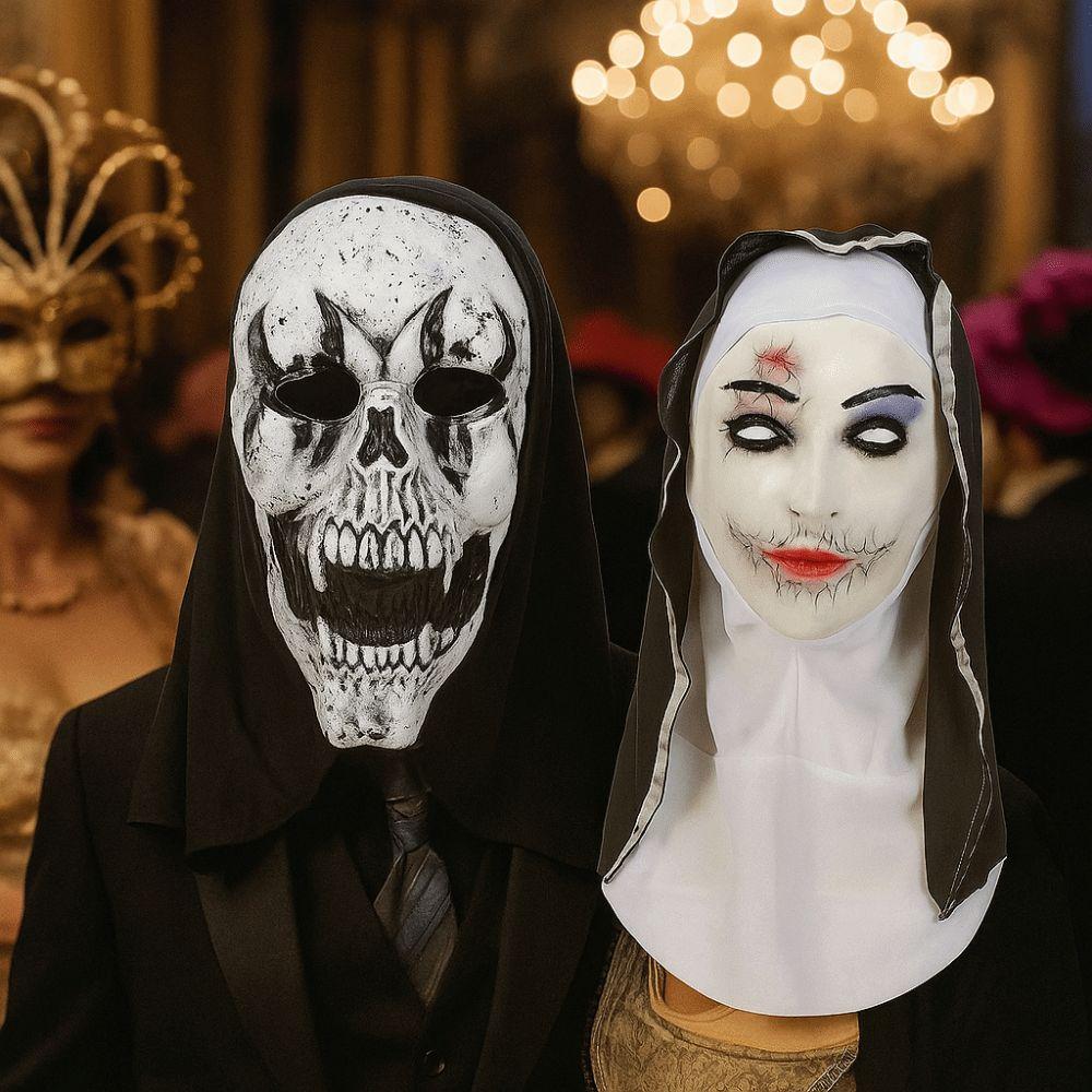 Unisex Halloween Skull Headwear Universal Halloween Latex Mask Screaming Zombie Mask  for Halloween