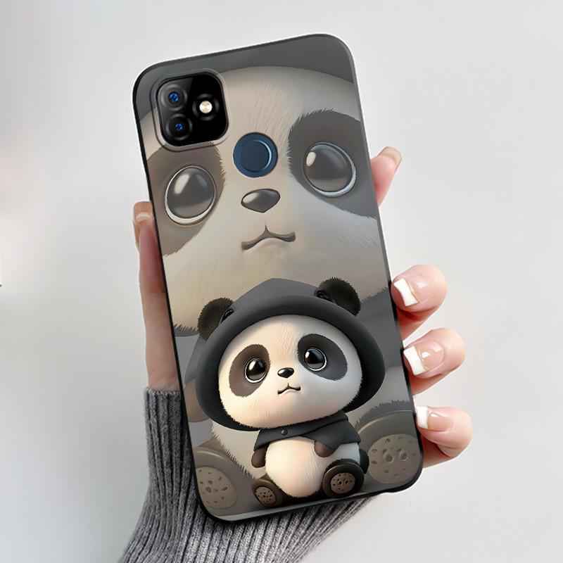 Bumper Soft Silicone Jelly Black Case For Itel P36 Play/Vision 1 Bright Aesthetic Sunset Starry Sky Painted Shockproof Cover