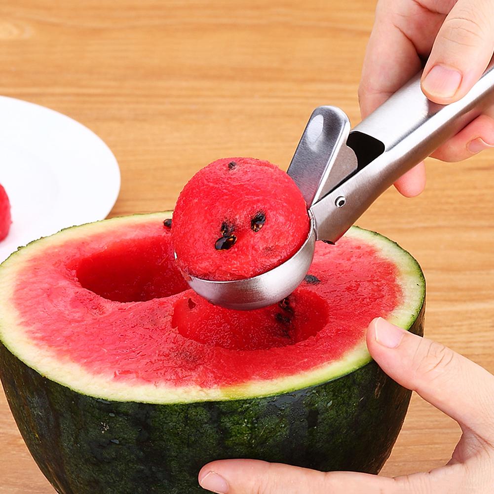 Watermelon Baller Scoop  Ice Cream Spoon Silver Stainless Steel Spoon Multi-Functional for Sundaes Sorbet China Mainland