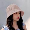 Straw Dome Weave Bucket Hat Hollow Out Breathable Sun Hats Female Beach Cap Foldable Outdoor Japanese Lesure Fishierman Caps