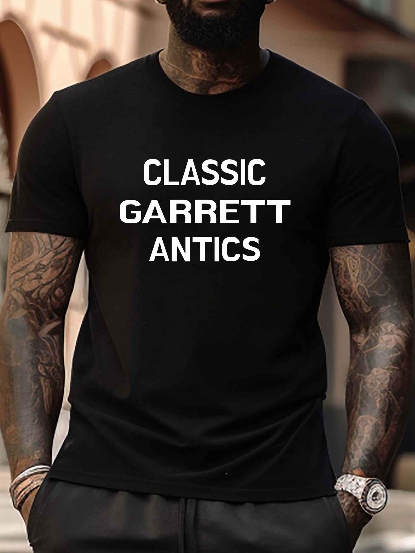 

Plus Size Classic Garrett Antics Graphic T-shirt - Casual White Short Sleeve Tee for Big & Tall XXXXL