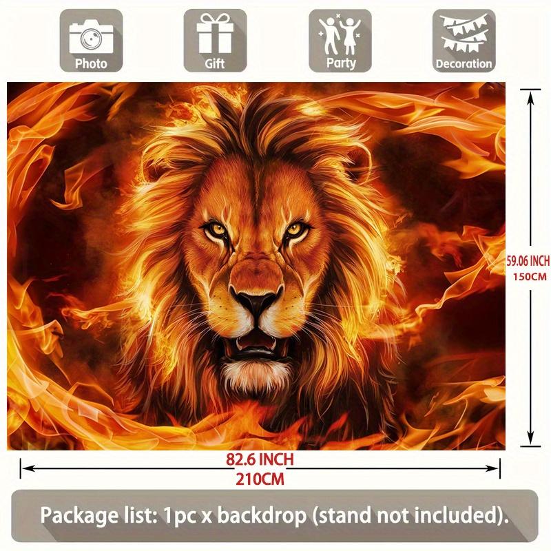 1 item Judas Lion Flame Background Decorative Photography Props Polyester Banner Decoration Home Decoration Room Decoration