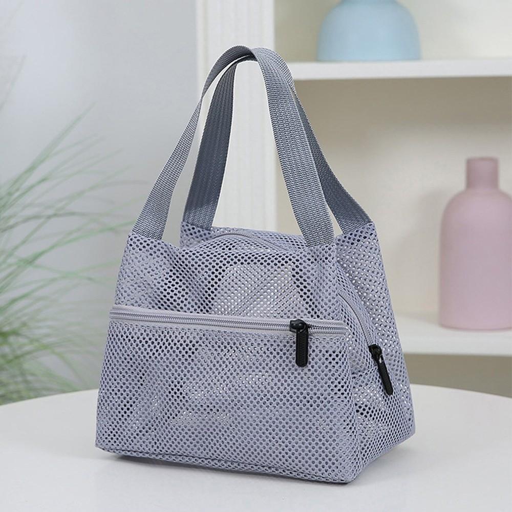 Portable Mesh Beach Bag Clear Travel Wash Bag Zipper Shower Cosmetic Bag Bath